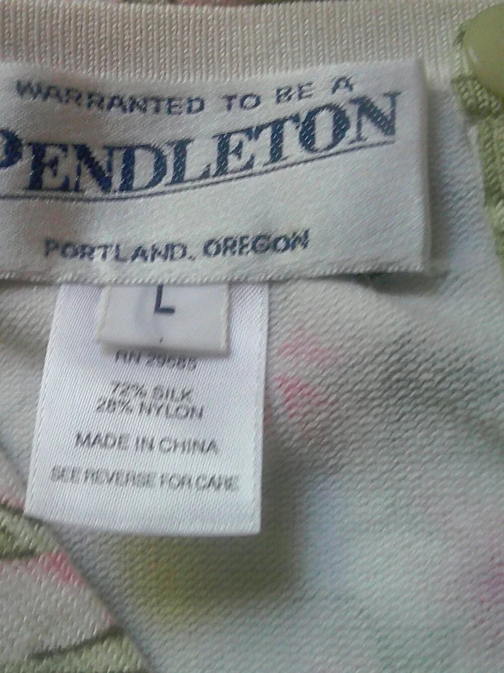 Pendleton Portland 72% Silk Floral Spring Coastal Cardigan L - Picture 11 of 12
